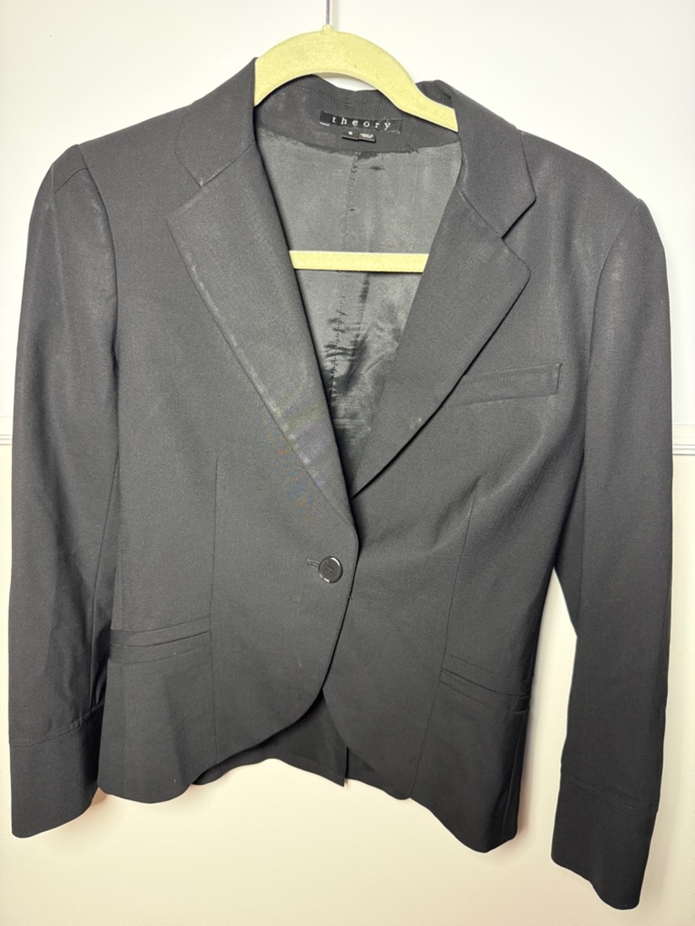 Theory Black Women's Single-Button Tailored Blazer - Classic Fit